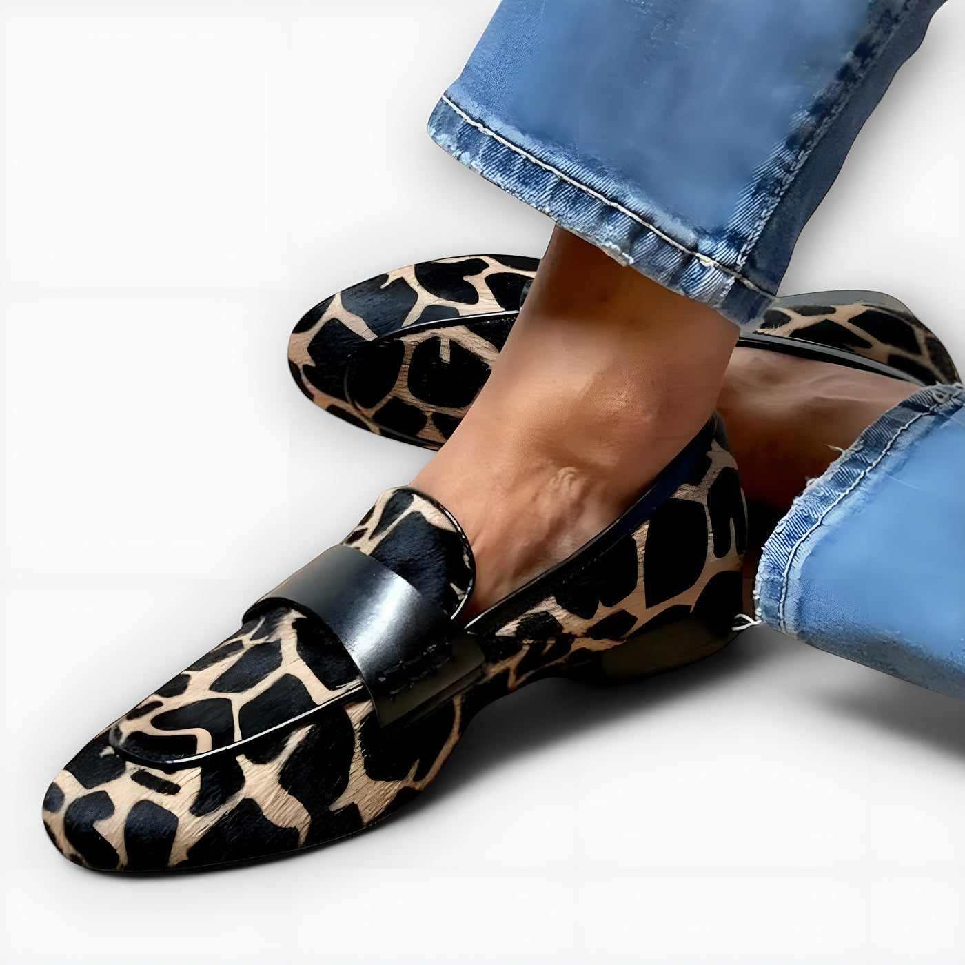 Sofie - Ortopædisk Leopard Mokkasiner