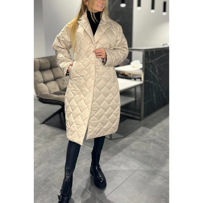 Ingrid | Quiltet Frakke med Panterprint-foer