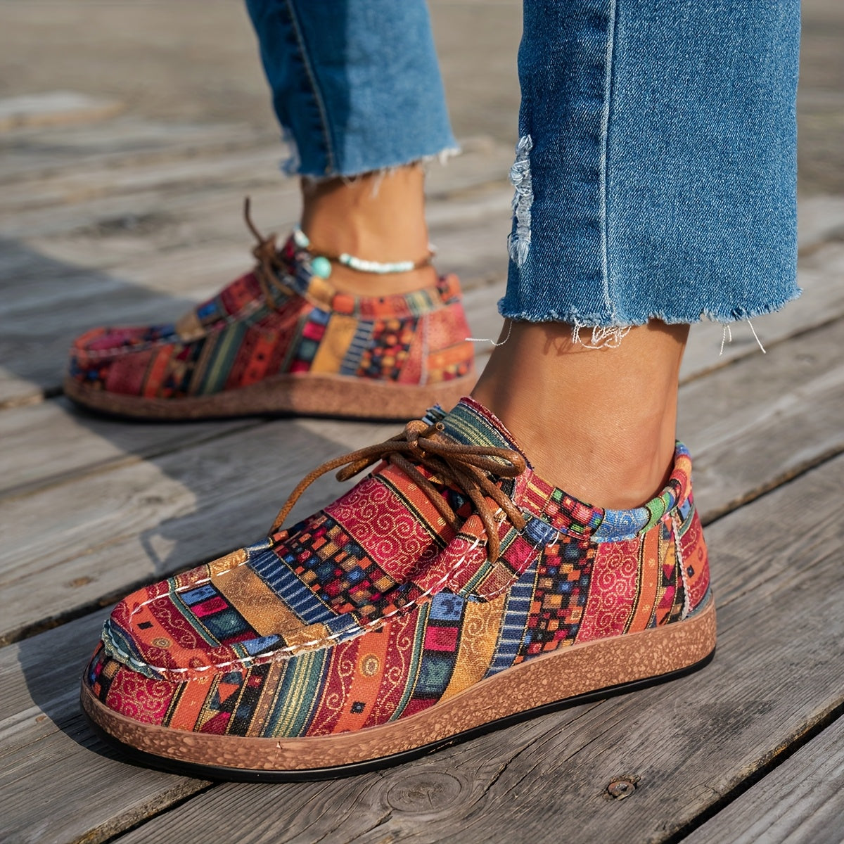 Elnor™ | Dame Sneakers med Etnisk Mønster