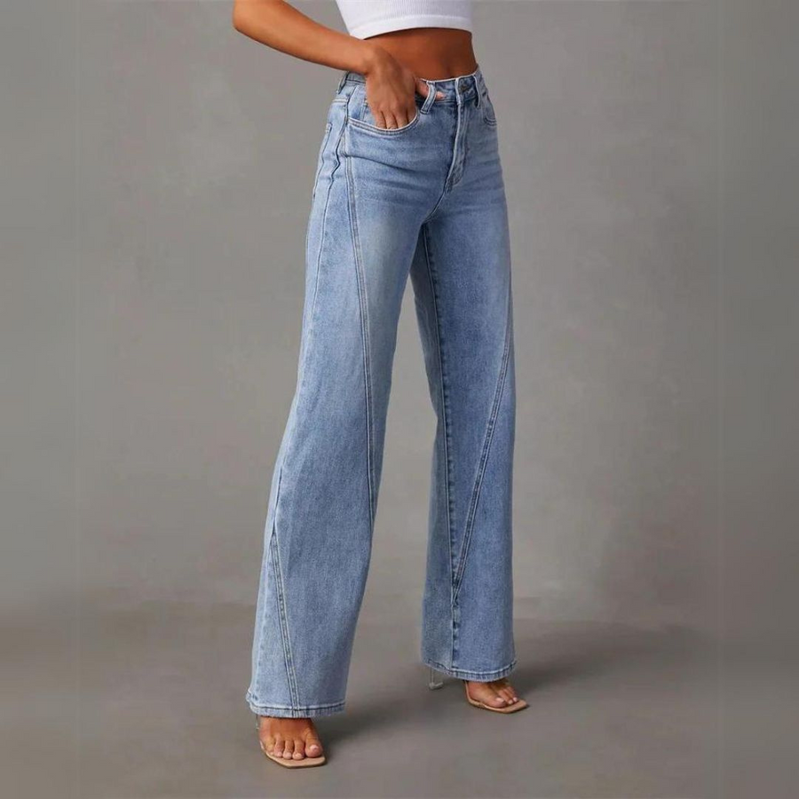 Elnor™ | Stilfulde Højtaljede Wide-Leg Jeans
