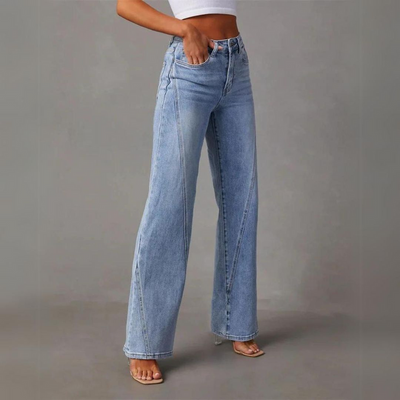 Elnor™ | Stilfulde Højtaljede Wide-Leg Jeans
