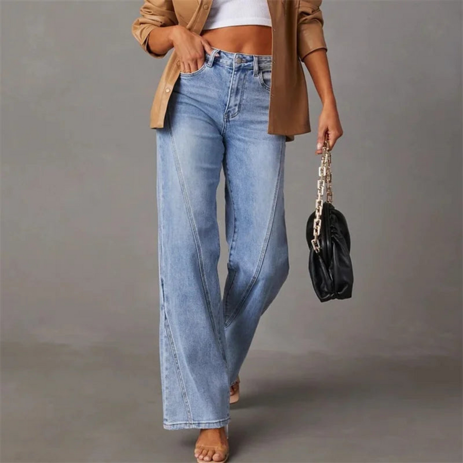 Elnor™ | Stilfulde Højtaljede Wide-Leg Jeans