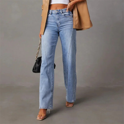 Elnor™ | Stilfulde Højtaljede Wide-Leg Jeans
