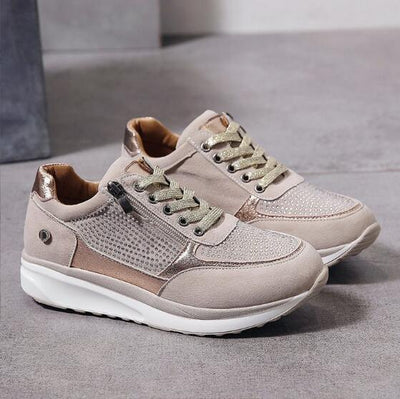 Elnor™ | Smarte Metalliske Sneakers Med Lynlås