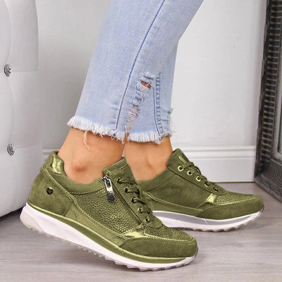 Elnor™ | Smarte Metalliske Sneakers Med Lynlås