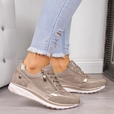 Elnor™ | Smarte Metalliske Sneakers Med Lynlås