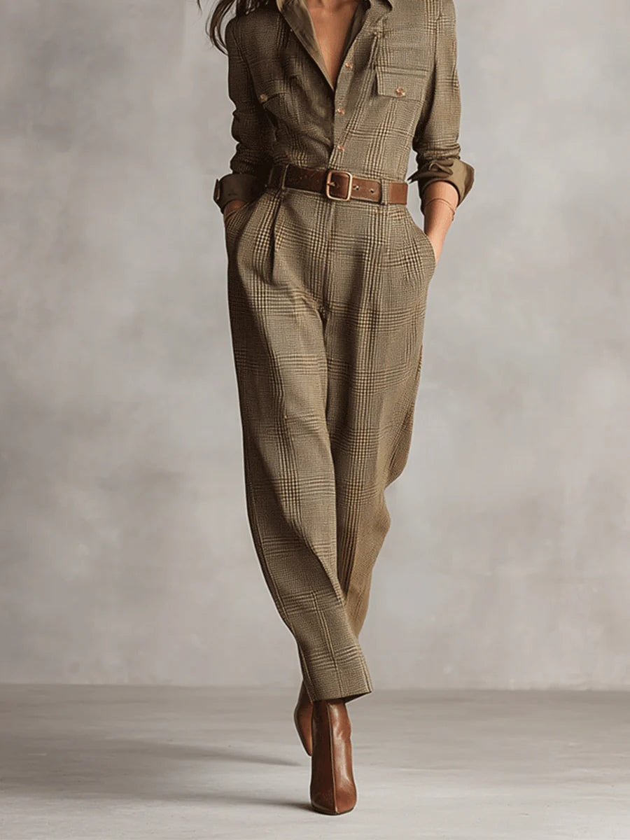 Charlotte | Elegant, rutet tweed-jumpsuit