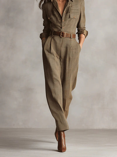 Charlotte | Elegant, rutet tweed-jumpsuit
