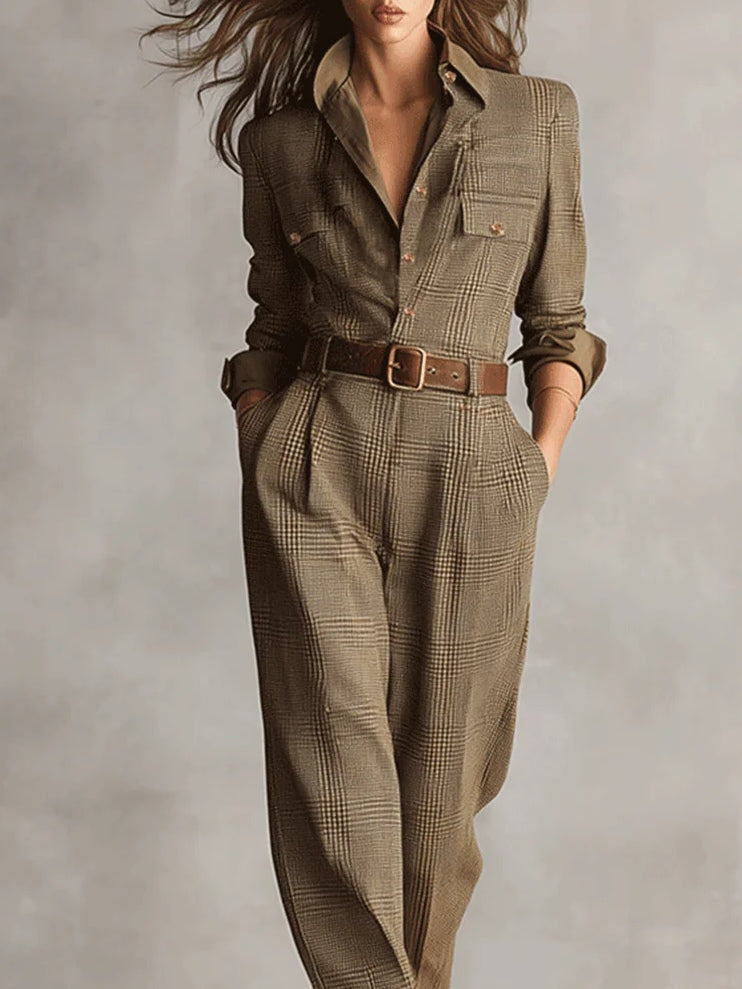 Charlotte | Elegant, rutet tweed-jumpsuit