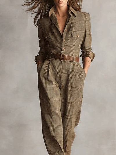 Charlotte | Elegant, rutet tweed-jumpsuit