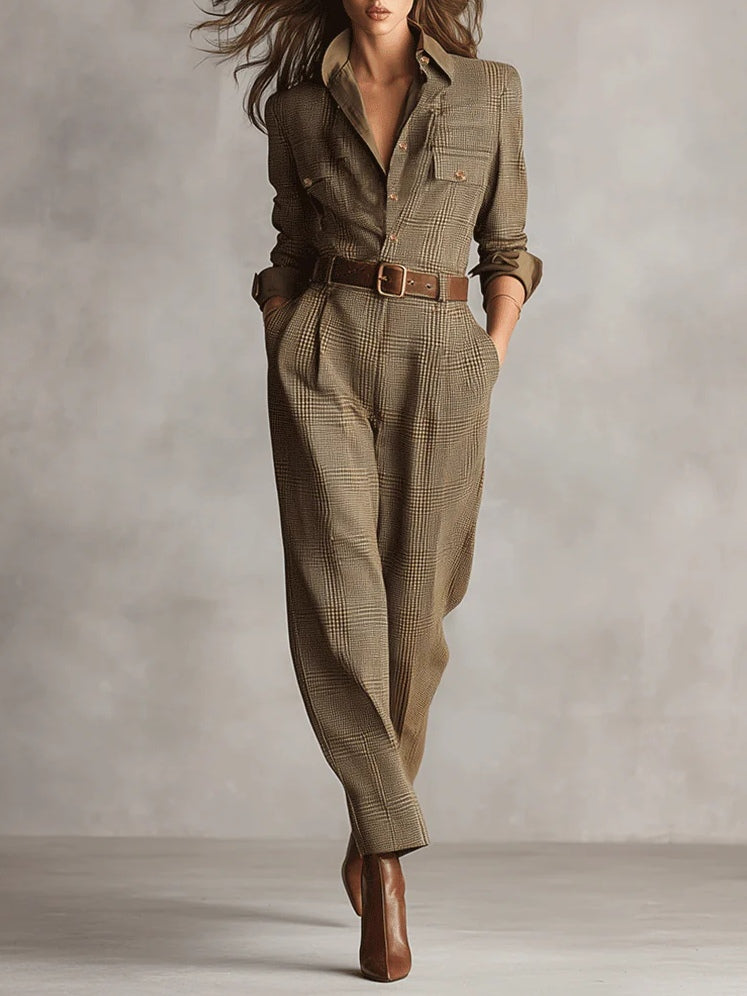 Charlotte | Elegant, rutet tweed-jumpsuit
