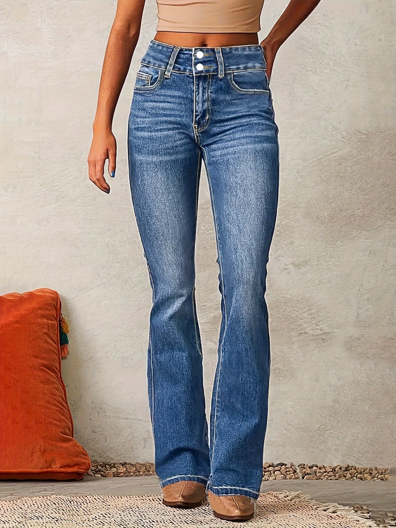 Elnor™ | Højtaljede Dame Flared Jeans til Foråret