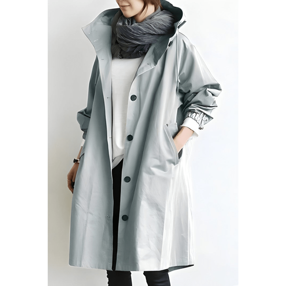 Elnor™ | Oversized Hættet Frakke med Knapper