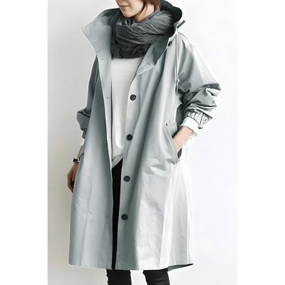 Elnor™ | Oversized Hættet Frakke med Knapper