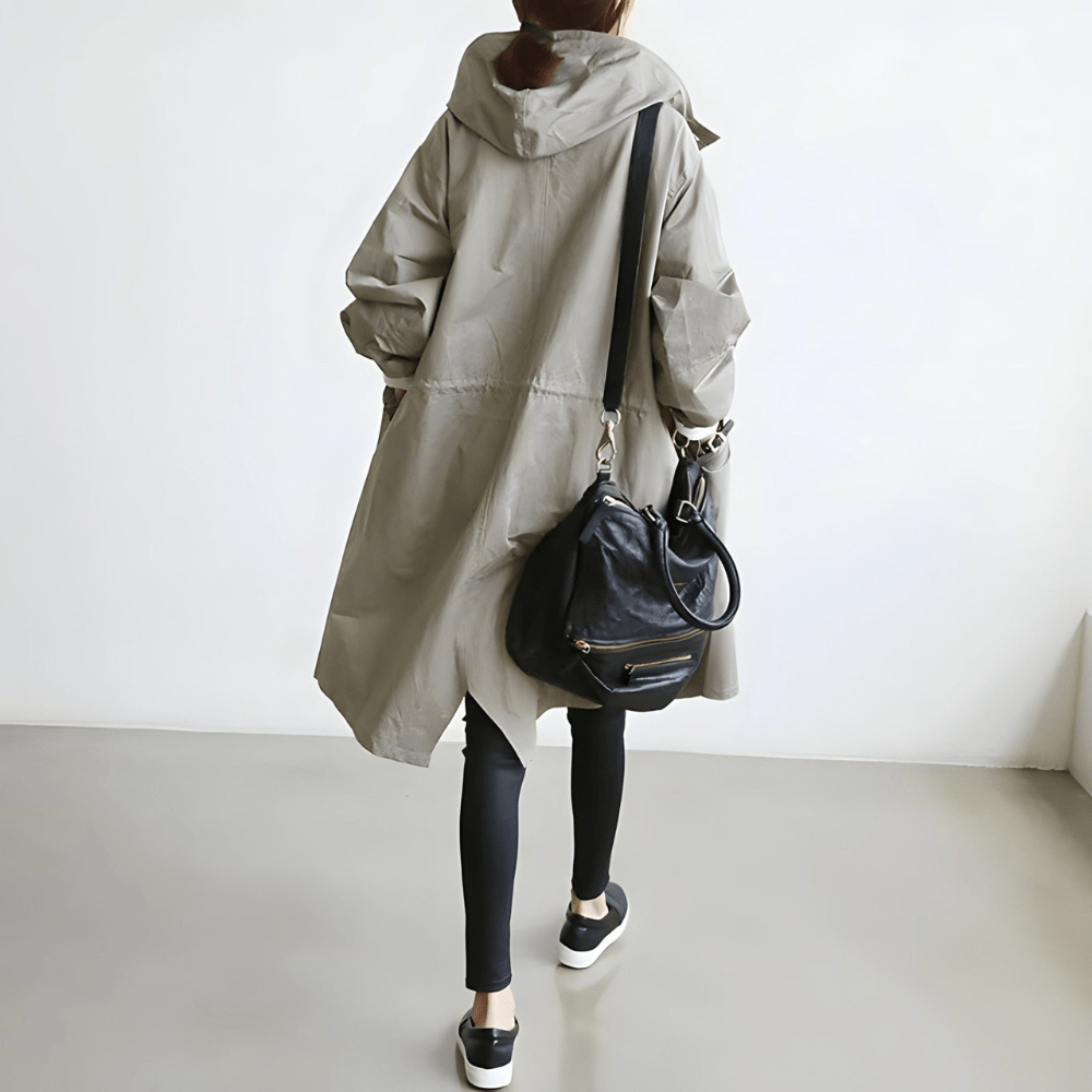 Elnor™ | Oversized Hættet Frakke med Knapper