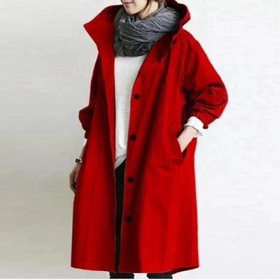 Elnor™ | Oversized Hættet Frakke med Knapper