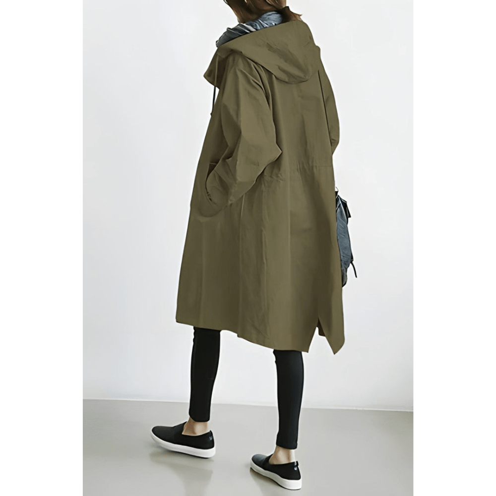 Elnor™ | Oversized Hættet Frakke med Knapper