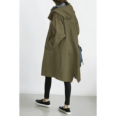 Elnor™ | Oversized Hættet Frakke med Knapper